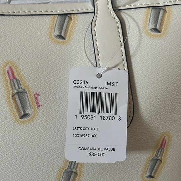 COACH LIPSTICK CITY TOTE NEW AUTHENTIC 13x11 - Picture 4 of 13